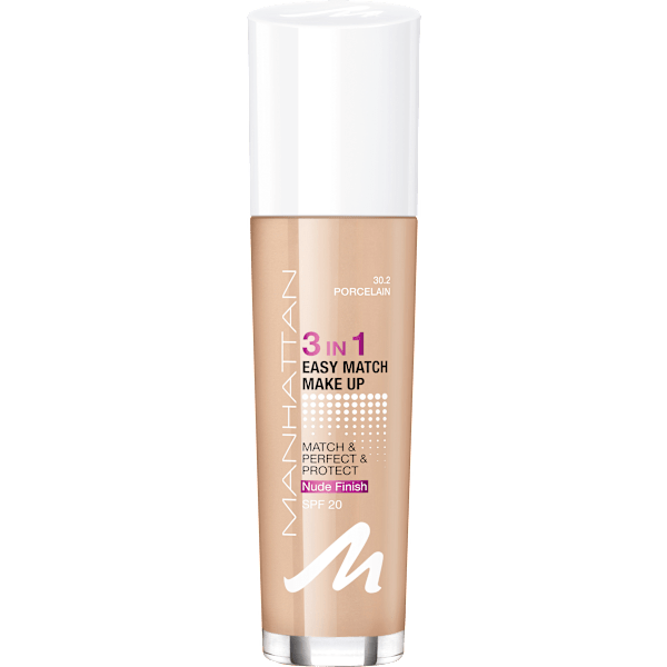 Foundation 3in1 Easy Match Porcelain  30.2, LSF 20 MANHATTAN Cosmetics