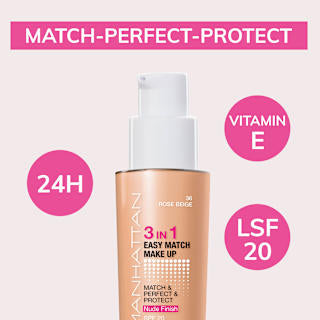 Foundation 3in1 Easy Match Rose Beige 36, LSF 20 MANHATTAN Cosmetics