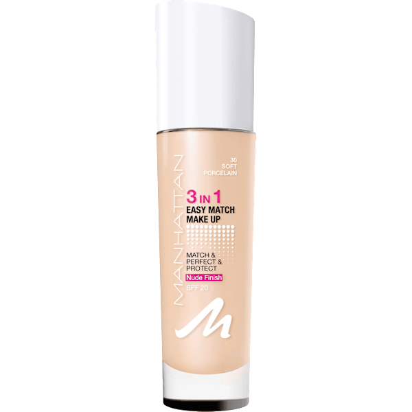 Foundation 3in1 Easy Match Soft Porcelain 30, LSF 20 MANHATTAN Cosmetics