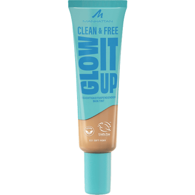 MANHATTAN Cosmetics Foundation Clean & Free Glow It Up Skin Tint 31 Soft Ivory, 30 ml