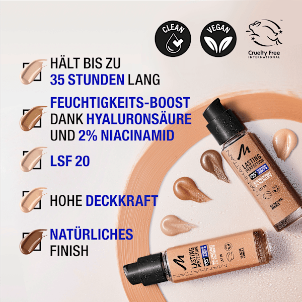 Foundation Lasting Perfection 61 Creamy Beige LSF 20 MANHATTAN Cosmetics