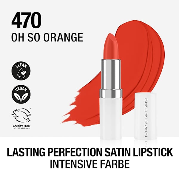 Lippenstift Lasting Perfection Satin 470 Oh. So. Orange! MANHATTAN Cosmetics
