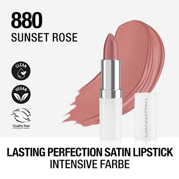 Lippenstift Lasting Perfection Satin 880 Sunset Rose MANHATTAN Cosmetics
