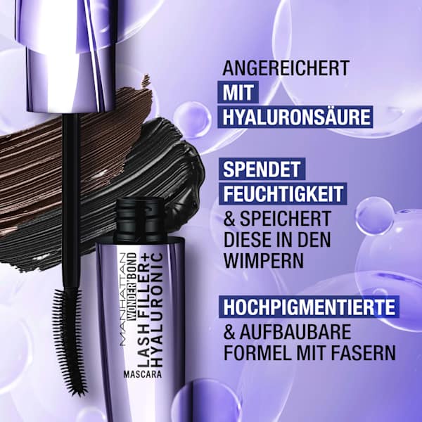 Mascara Wonder'Bond Lash Filler & Hyaluronic 001 Black MANHATTAN Cosmetics