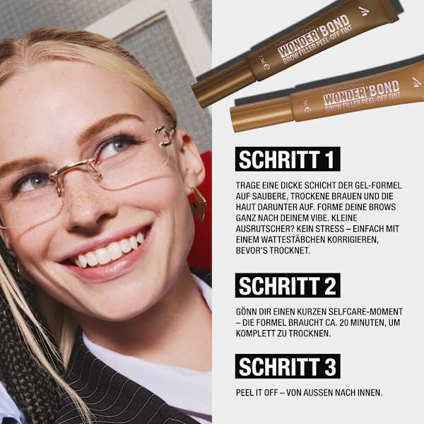 Peel-Off Augenbrauenfarbe Wonder ´Bond Brow Filler Peel-Off Tint 001 Medium MANHATTAN Cosmetics