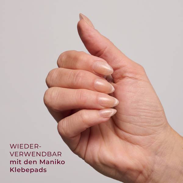 Künstliche Nägel Soft Gel Press Ons Cat Eye French Short Almond Maniko