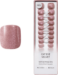 Künstliche Nägel Soft Gel Press Ons Cat Eye Velvet Extra Short Square Maniko