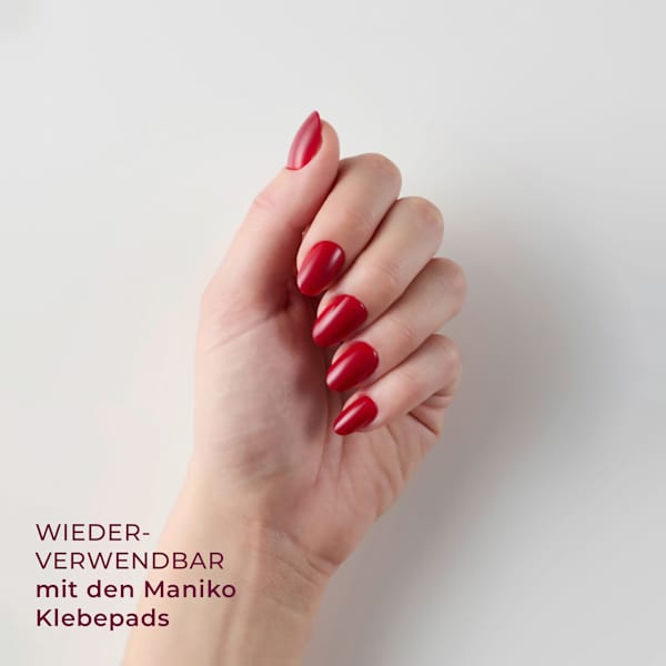 Künstliche Nägel Soft Gel Press Ons Cherry Bomb Medium Round Maniko