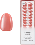 Künstliche Nägel Soft Gel Press Ons Chrome Guave Short Round Maniko