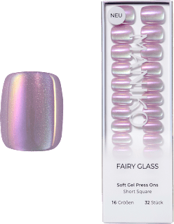 Künstliche Nägel Soft Gel Press Ons Fairy Glass Short Square Maniko