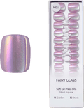 Künstliche Nägel Soft Gel Press Ons Fairy Glass Short Square Maniko