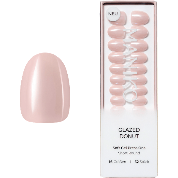 Künstliche Nägel Soft Gel Press Ons Glazed Donut Short Round  Maniko