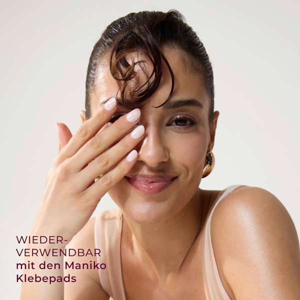 Künstliche Nägel Soft Gel Press Ons Glazed Donut Short Round Maniko