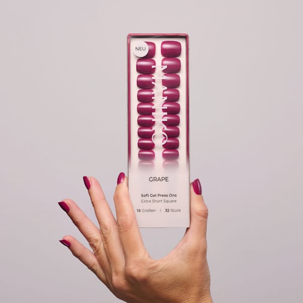 Künstliche Nägel Soft Gel Press Ons Grape Extra Short Square Maniko