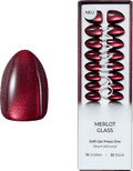 Künstliche Nägel Soft Gel Press Ons Merlot Glass Short Almond Maniko