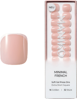 Künstliche Nägel Soft Gel Press Ons Minimal French Extra Short Square Maniko