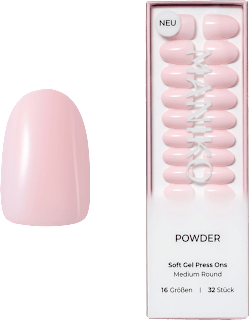 Künstliche Nägel Soft Gel Press Ons Powder Medium Round Maniko
