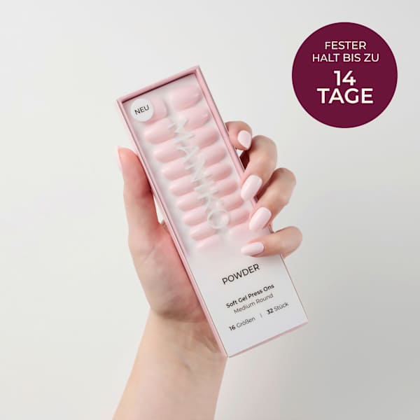 Künstliche Nägel Soft Gel Press Ons Powder Medium Round Maniko