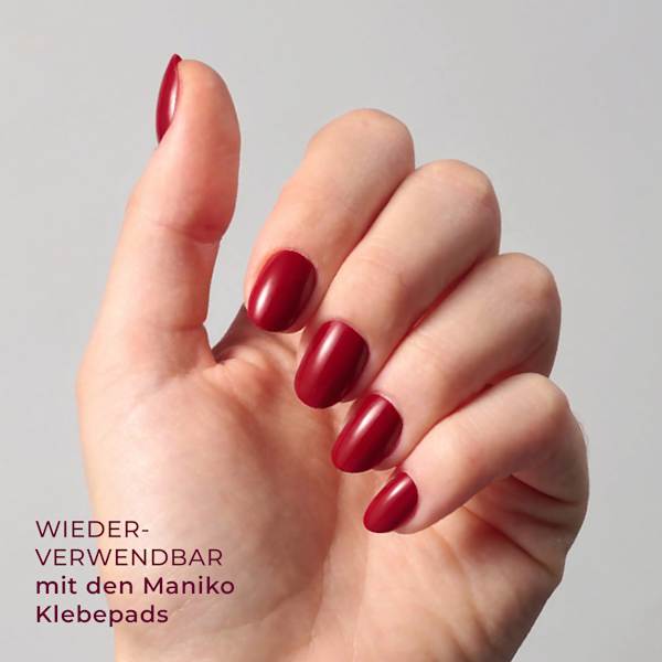Künstliche Nägel Soft Gel Press Ons Wine Vibes Short Round Maniko
