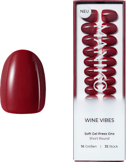 Künstliche Nägel Soft Gel Press Ons Wine Vibes Short Round Maniko
