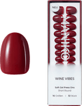 Künstliche Nägel Soft Gel Press Ons Wine Vibes Short Round Maniko