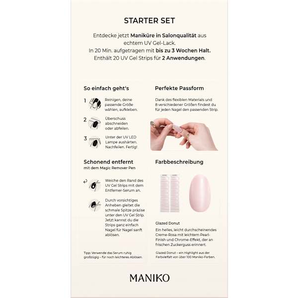 Starterset UV Gel Nagelfolien Glazed Donut  Maniko