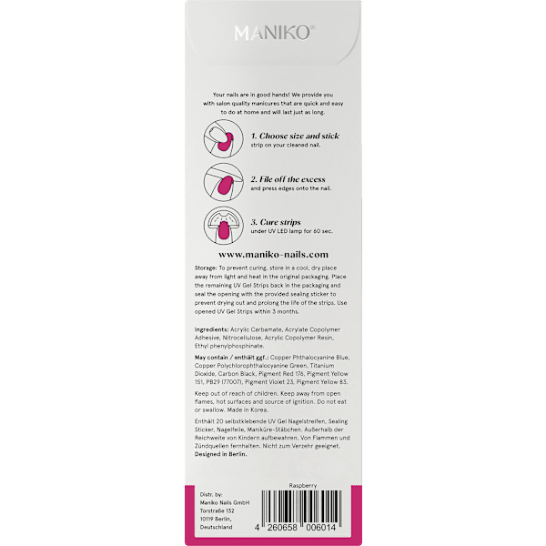 Starterset UV Gel Nagelfolien Raspberry Maniko