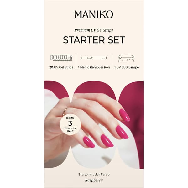 Starterset UV Gel Nagelfolien Raspberry Maniko