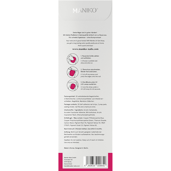 UV Gel Nagelfolien Pediküre Raspberry Maniko