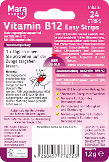 Easy Strips Vitamin B12 Zungenstreifen Mara