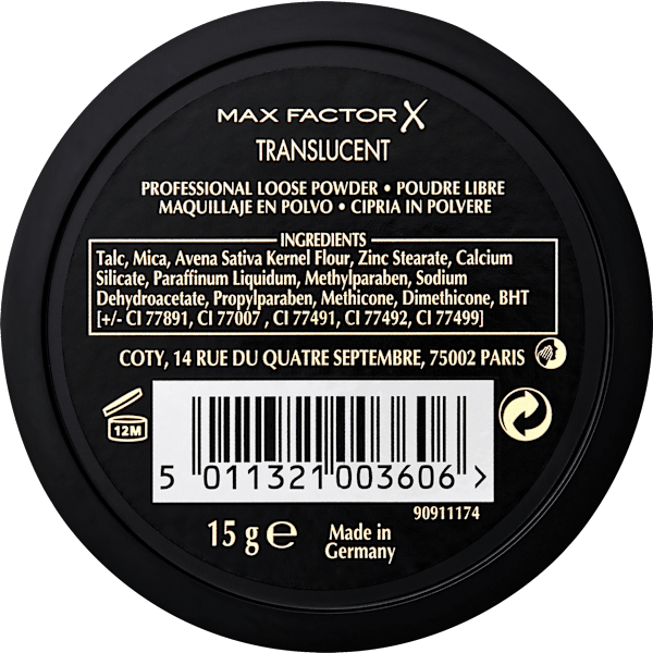 Loses Puder Ellen Betrix 1 Transparent Natural MAX FACTOR