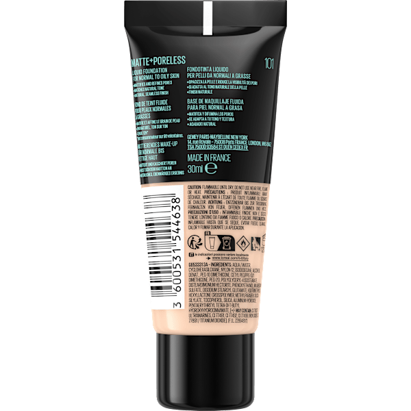 Foundation Fit Me Matte & Poreless 101 True Ivory MAYBELLINE NEW YORK