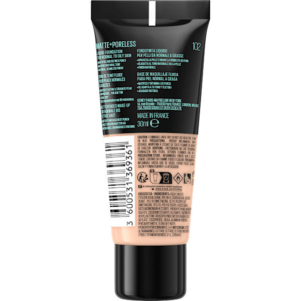 Foundation Fit Me Matte & Poreless 102 Fair Ivory MAYBELLINE NEW YORK