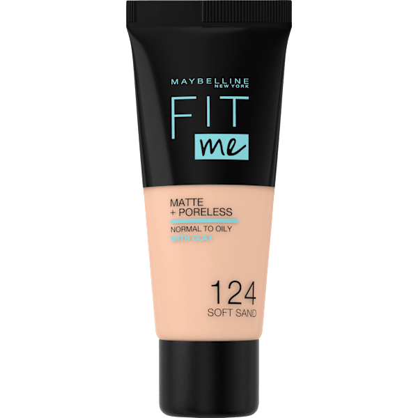 Foundation Fit Me Matte & Poreless 124 Soft Sand MAYBELLINE NEW YORK