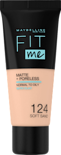 Foundation Fit Me Matte & Poreless 124 Soft Sand MAYBELLINE NEW YORK