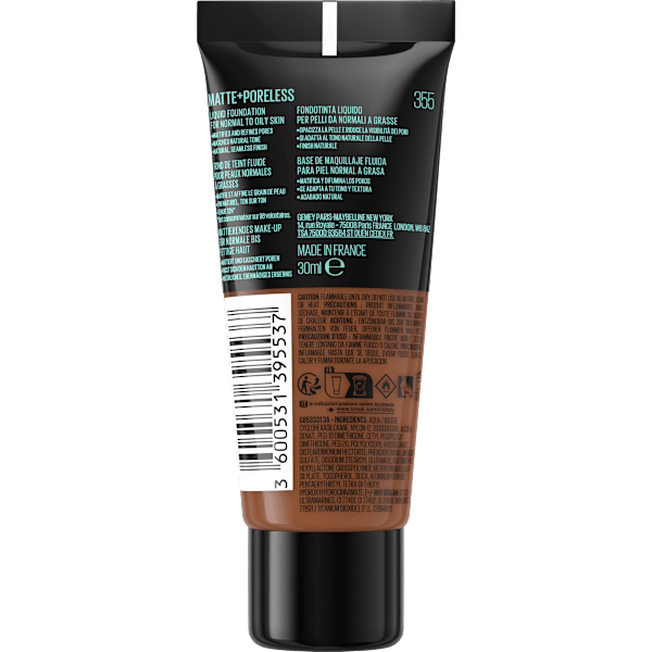 Foundation Fit Me Matte & Poreless 355 Pecan MAYBELLINE NEW YORK