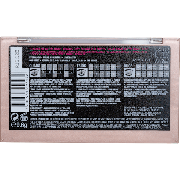 Lidschatten Palette Eyestudio 01 Blushed Nudes MAYBELLINE NEW YORK