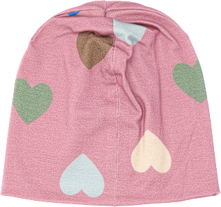 Beanie mit Herz-Muster, rosa, Gr. 122/128 Mikk-Line