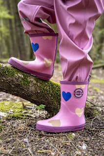 Gummistiefel mit Herz-Muster, rosa, Gr. 28/29 Mikk-Line