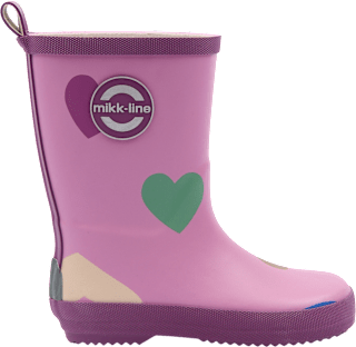 Gummistiefel mit Herz-Muster, rosa, Gr. 28/29 Mikk-Line
