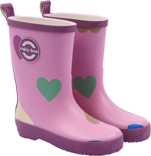 Gummistiefel mit Herz-Muster, rosa, Gr. 28/29 Mikk-Line