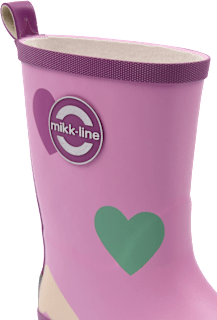 Gummistiefel mit Herz-Muster, rosa, Gr. 28/29 Mikk-Line