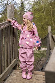 Regenjacke mit Herz-Muster, rosa, Gr. 122/128 Mikk-Line