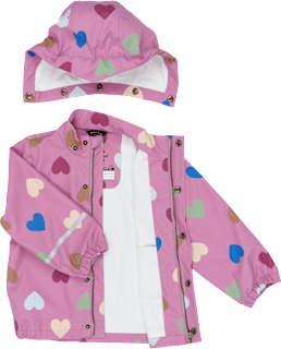 Regenjacke mit Herz-Muster, rosa, Gr. 122/128 Mikk-Line