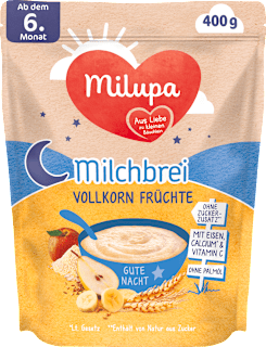 Abendbrei Milch Vollkorn Früchte Gute Nacht ab dem 6. Monat Milupa