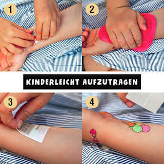 Kinder Haut-Tattoos temporär grün Set 30tlg. MINICO