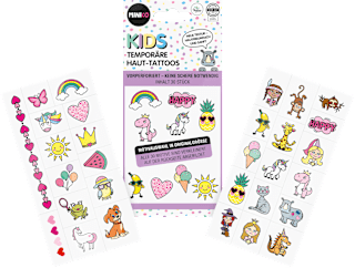 Kinder Haut-Tattoos temporär lila Set 30 tlg. MINICO