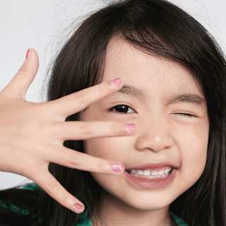 Nagellack Peel-Off Glitzer pink für Kinder MINICO