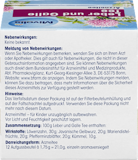 Arzneitee, Leber & Galle Tee (12 Beutel) Mivolis