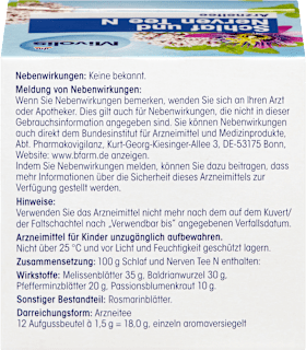 Arzneitee, Schlaf & Nerven Tee N (12 Beutel) Mivolis